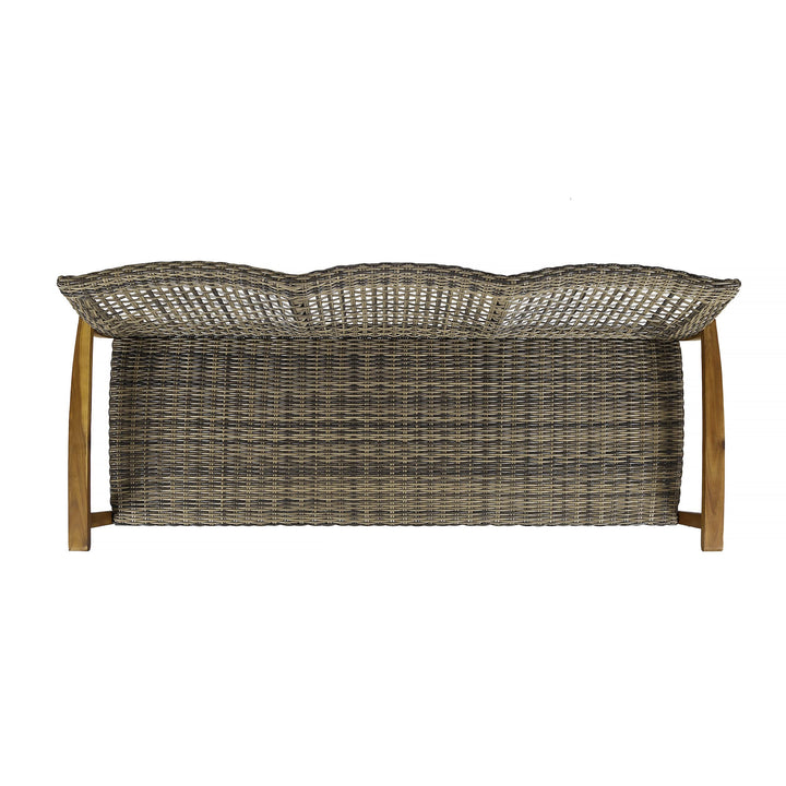 Christopher Knight Home Marcia Outdoor Wood Sofa Wicker 75.50 x 31.00 x 31.50 gray, natural stained finish - Diamond Home USA