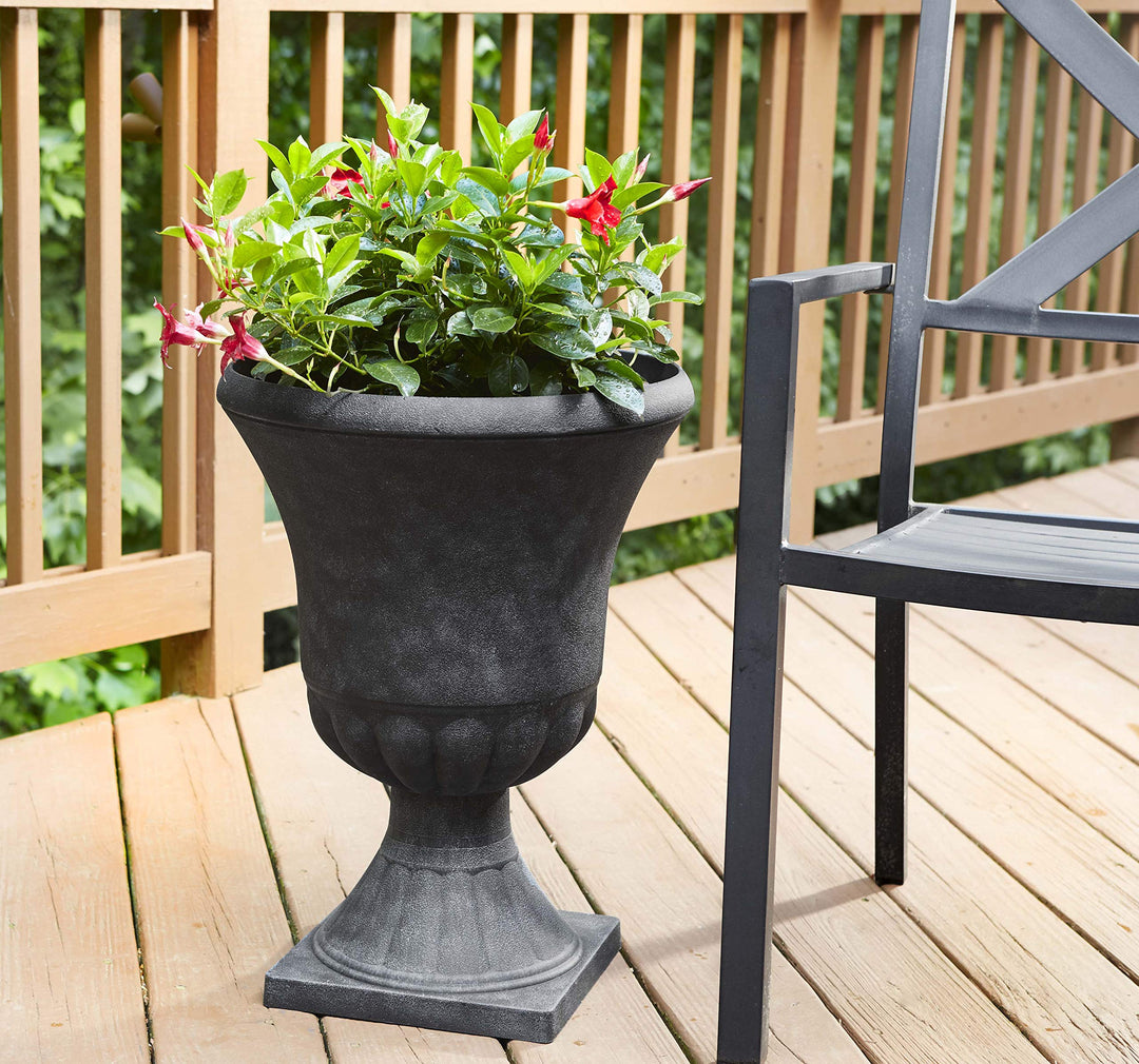 Southern Patio Winston 16 Inch x 21 Inch Urn Plastic Decorative Outdoor - Diamond Home USA