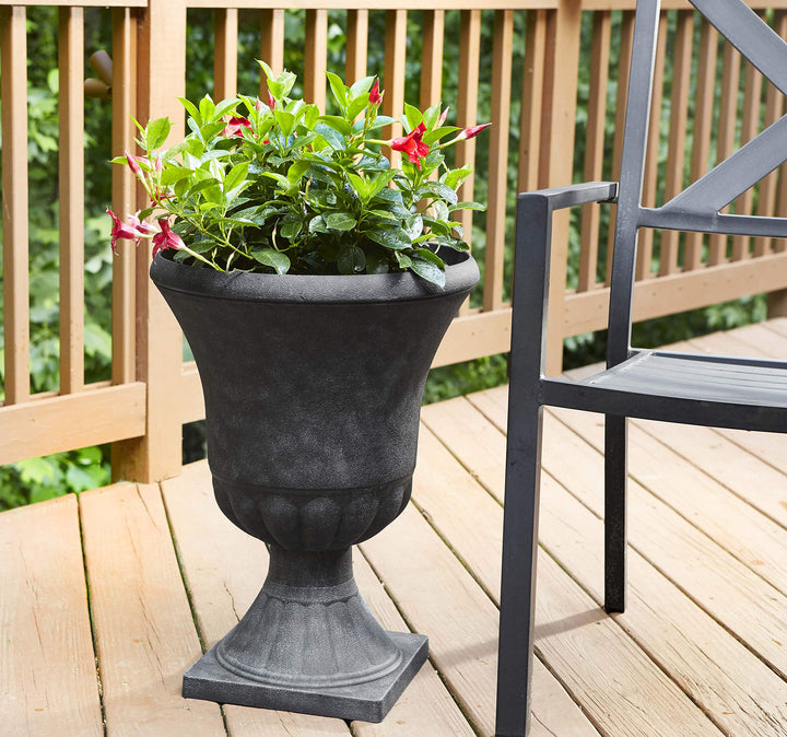 Southern Patio Winston 16 Inch x 21 Inch Urn Plastic Decorative Outdoor - Diamond Home USA