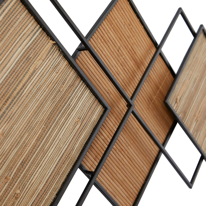 Brown Wood Modern Geometric Wall Contemporary - Diamond Home USA