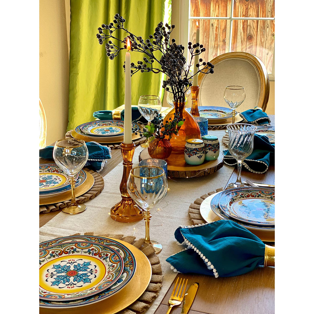 Floral Multicolor 12 Piece Stoneware Dinnerware Set Service For 4 Multi Color - Diamond Home USA