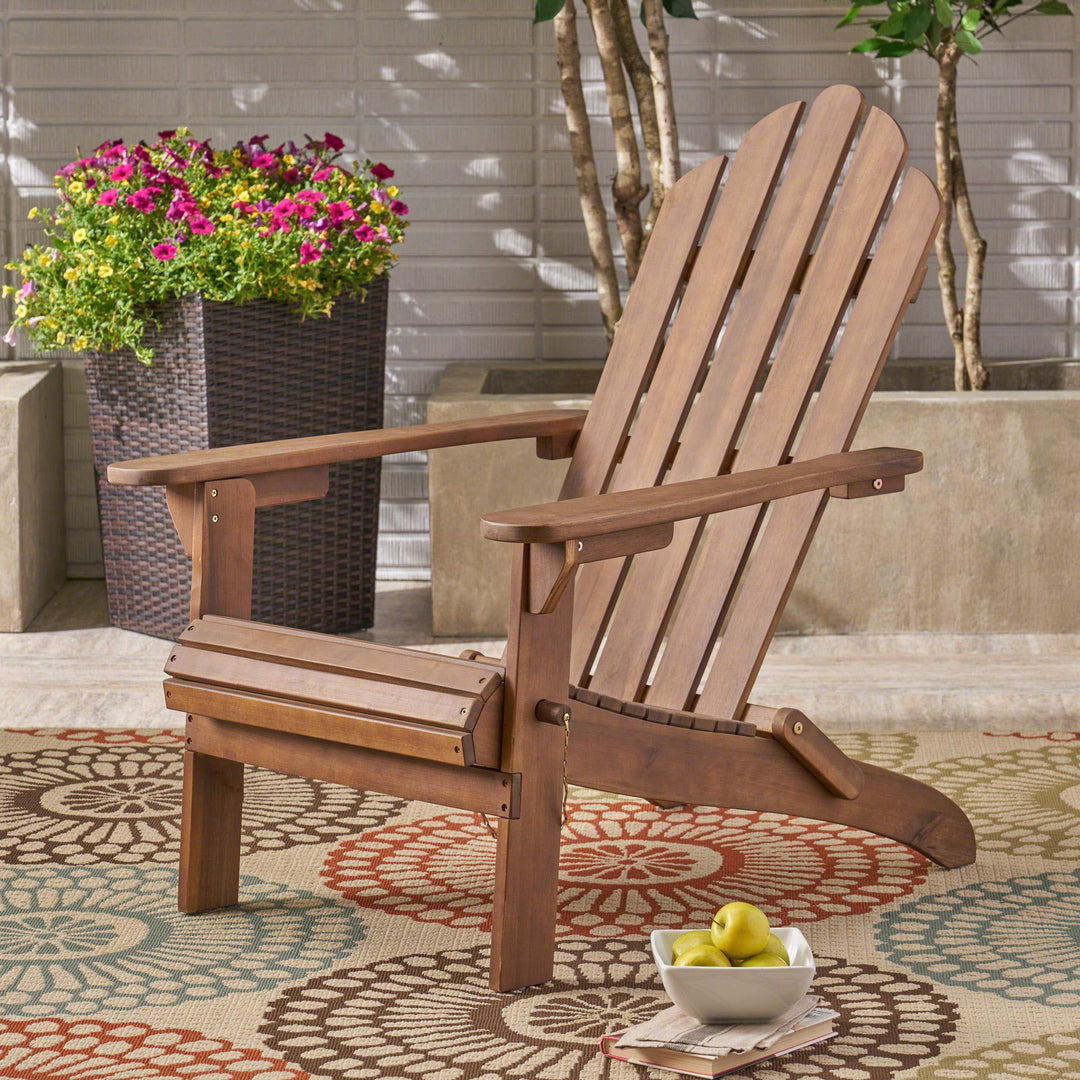 Christopher Knight Home Cara Outdoor Foldable Acacia Wood Adirondack Chair dark brown finish - Diamond Home USA