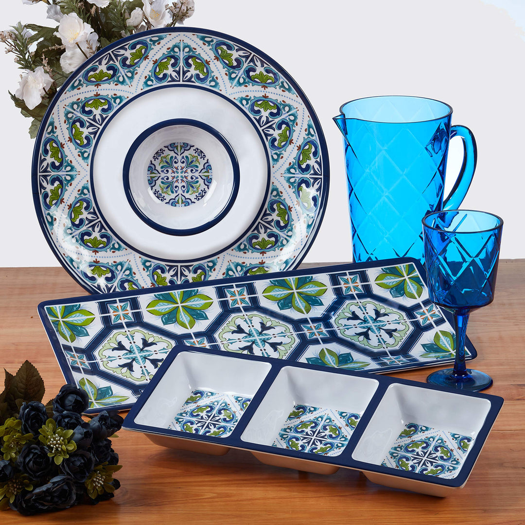 Certified International Mosaic Melamine 11" Dinner Plates Set of 6 Multicolor - Diamond Home USA