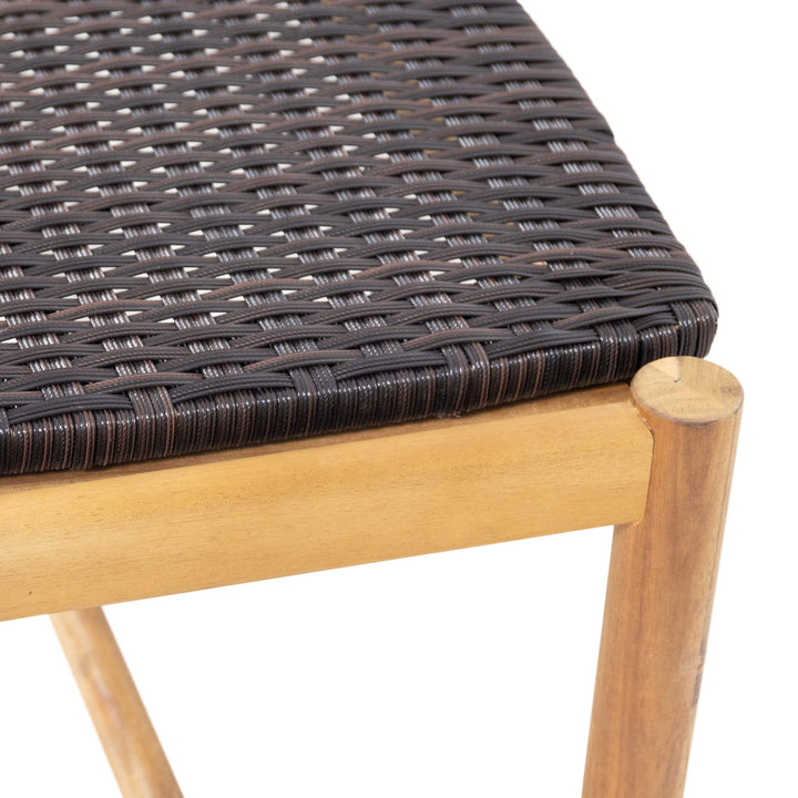 Christopher Knight Home Bonnie Outdoor 3 Seater Wicker Bench Teak and Brown - Diamond Home USA