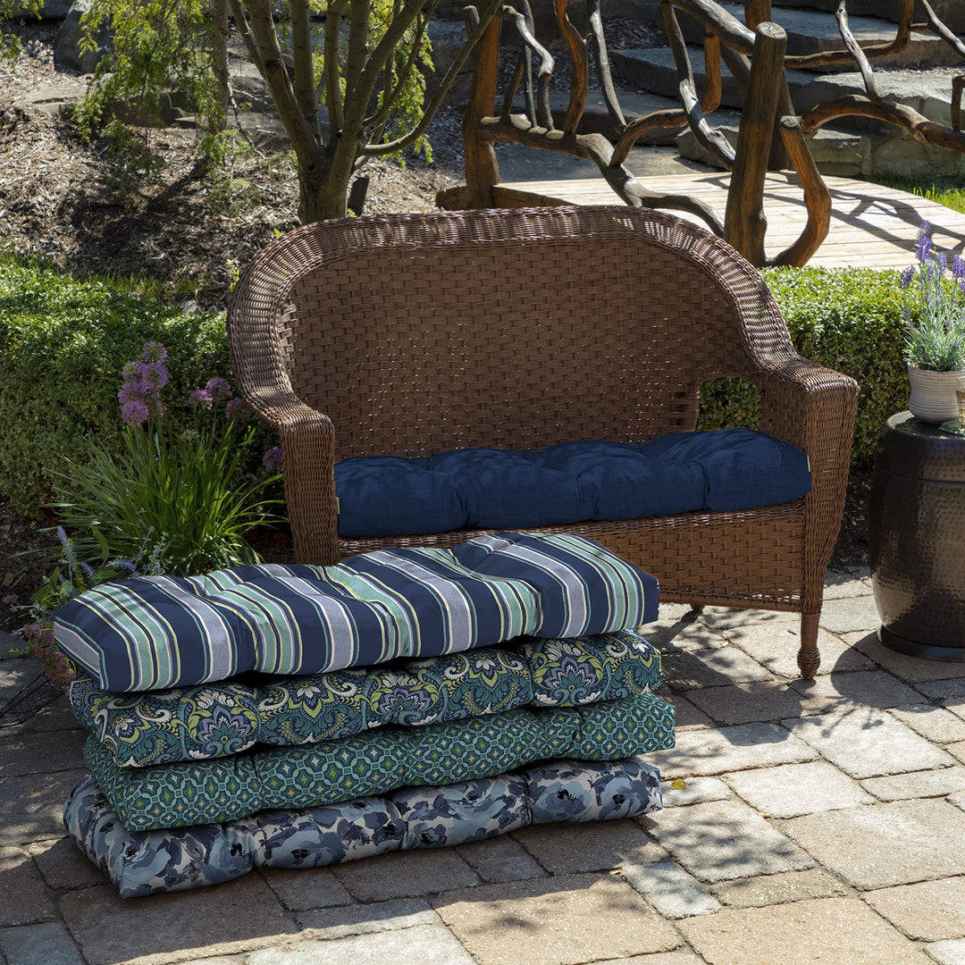 Arden Selections Outdoor Wicker Settee Cushion 41.5 x 18 Rain-Proof Fade - Diamond Home USA