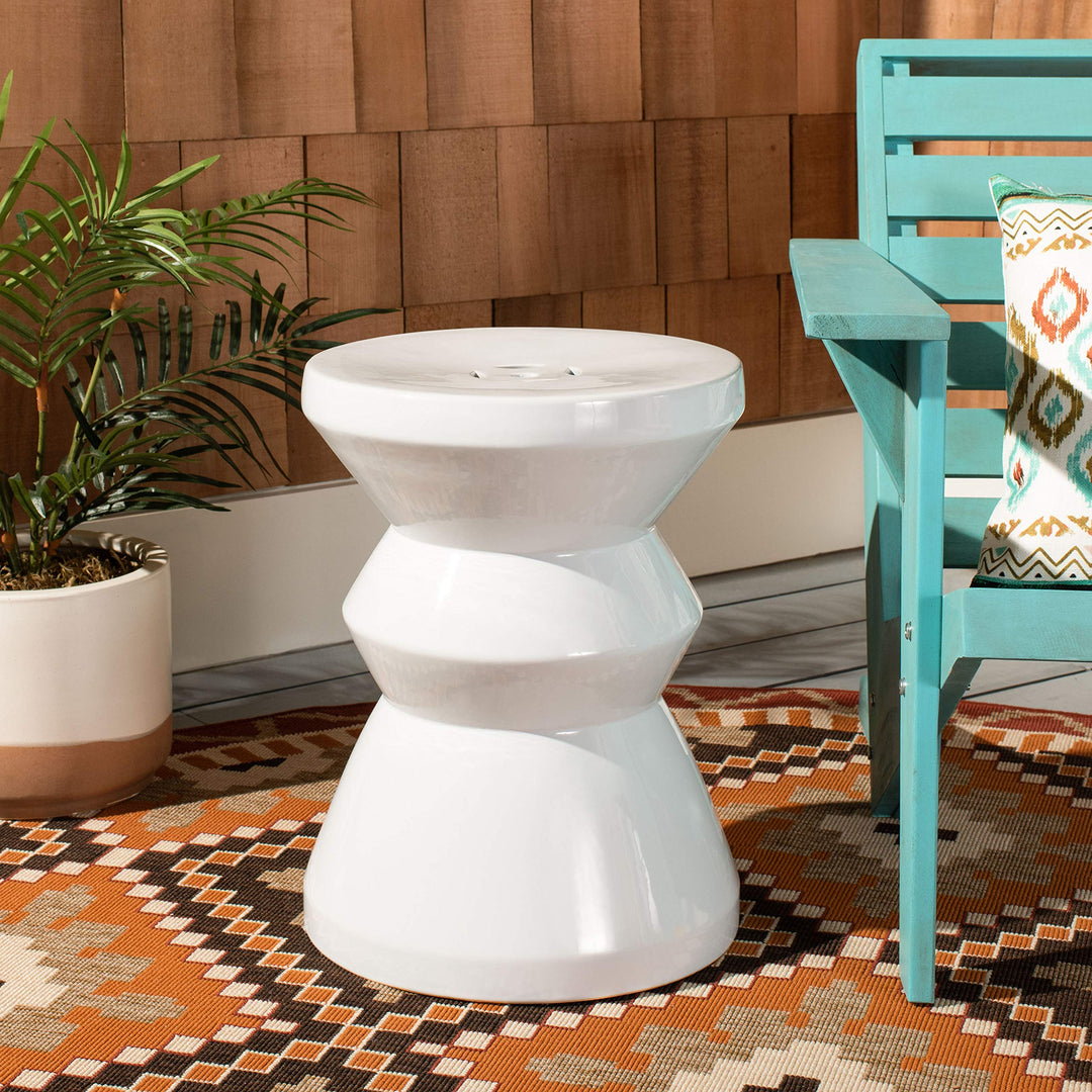 Safavieh ACS4576B Larsa Ceramic Decorative Garden Stool 0 White