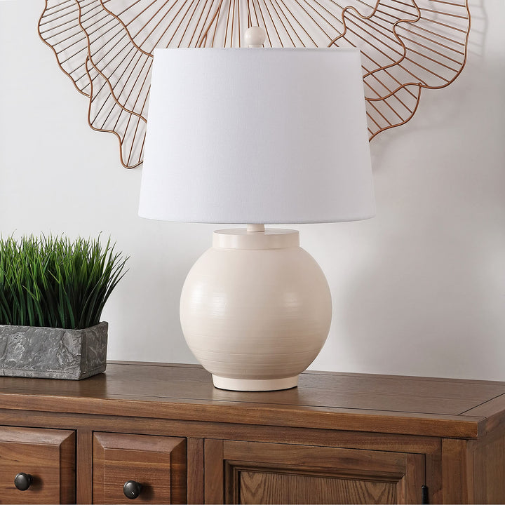 Lighting 22" Table Lamp 14" W X D H Cream Modern Contemporary White Bulbs - Diamond Home USA