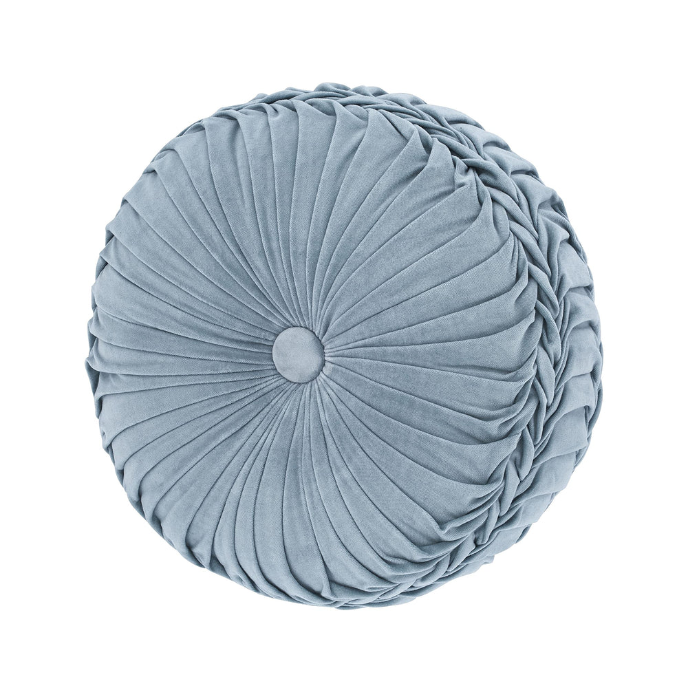 J. Queen New York "Astoria" Tufted Round Throw Pillow in Sand - Diamond Home USA