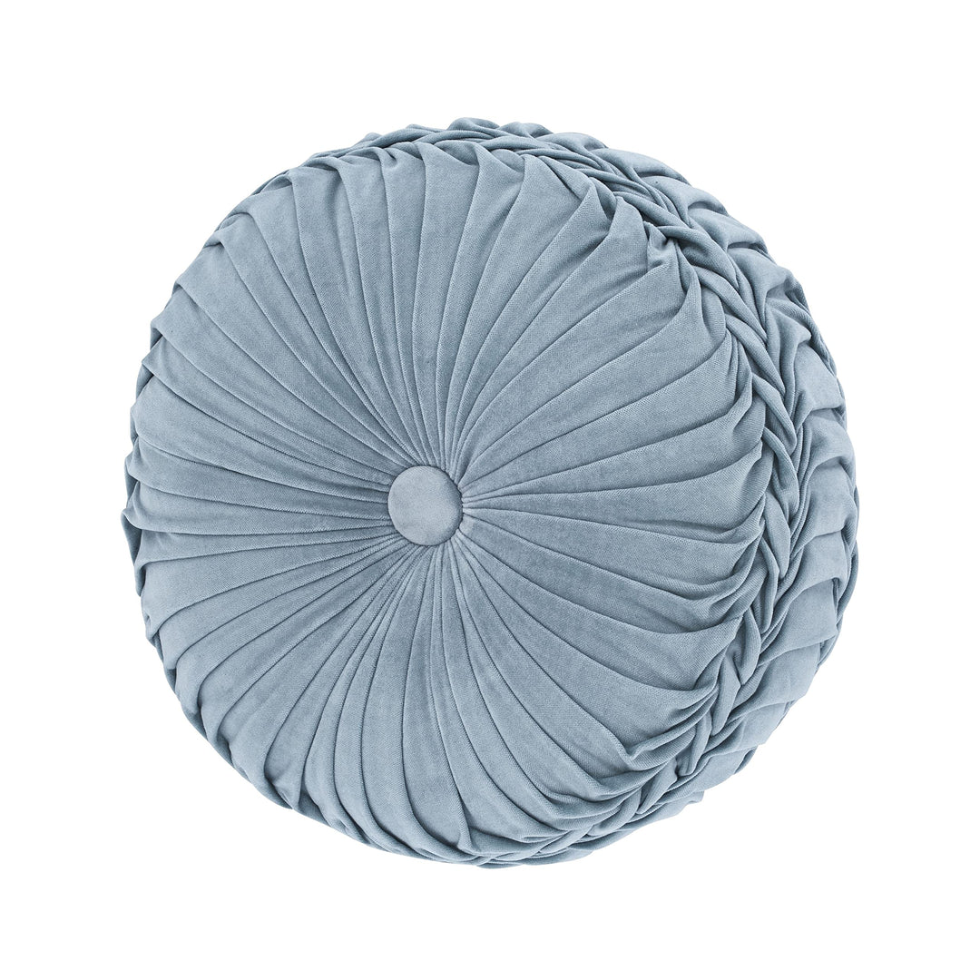 J. Queen New York "Astoria" Tufted Round Throw Pillow in Sand - Diamond Home USA