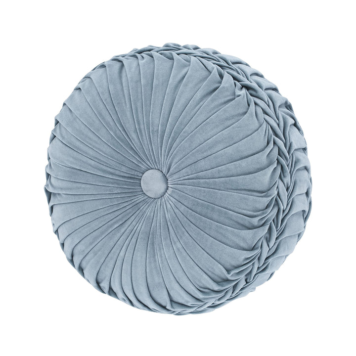 J. Queen New York "Astoria" Tufted Round Throw Pillow in Sand - Diamond Home USA