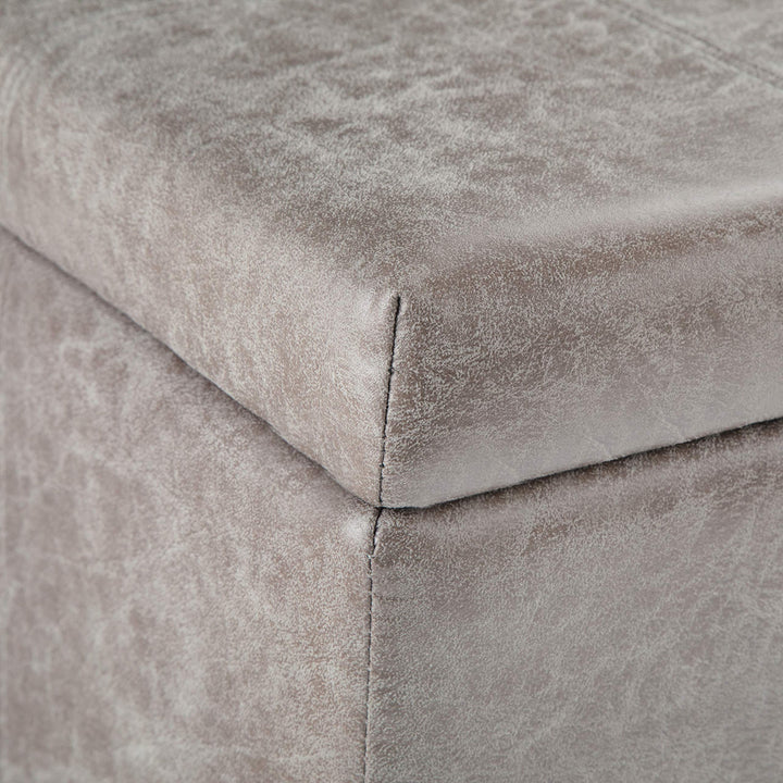 SIMPLIHOME Dover 36 inch Wide Rectangle Lift Top Storage Ottoman Bench in Distressed