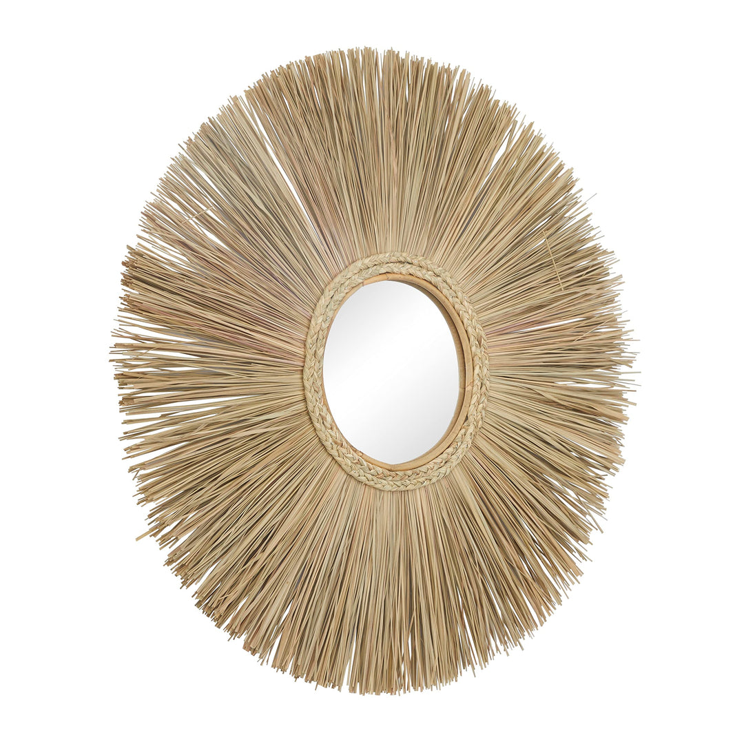 Brown Reed Bohemian Wall Mirror 32 X 2 Casual - Diamond Home USA