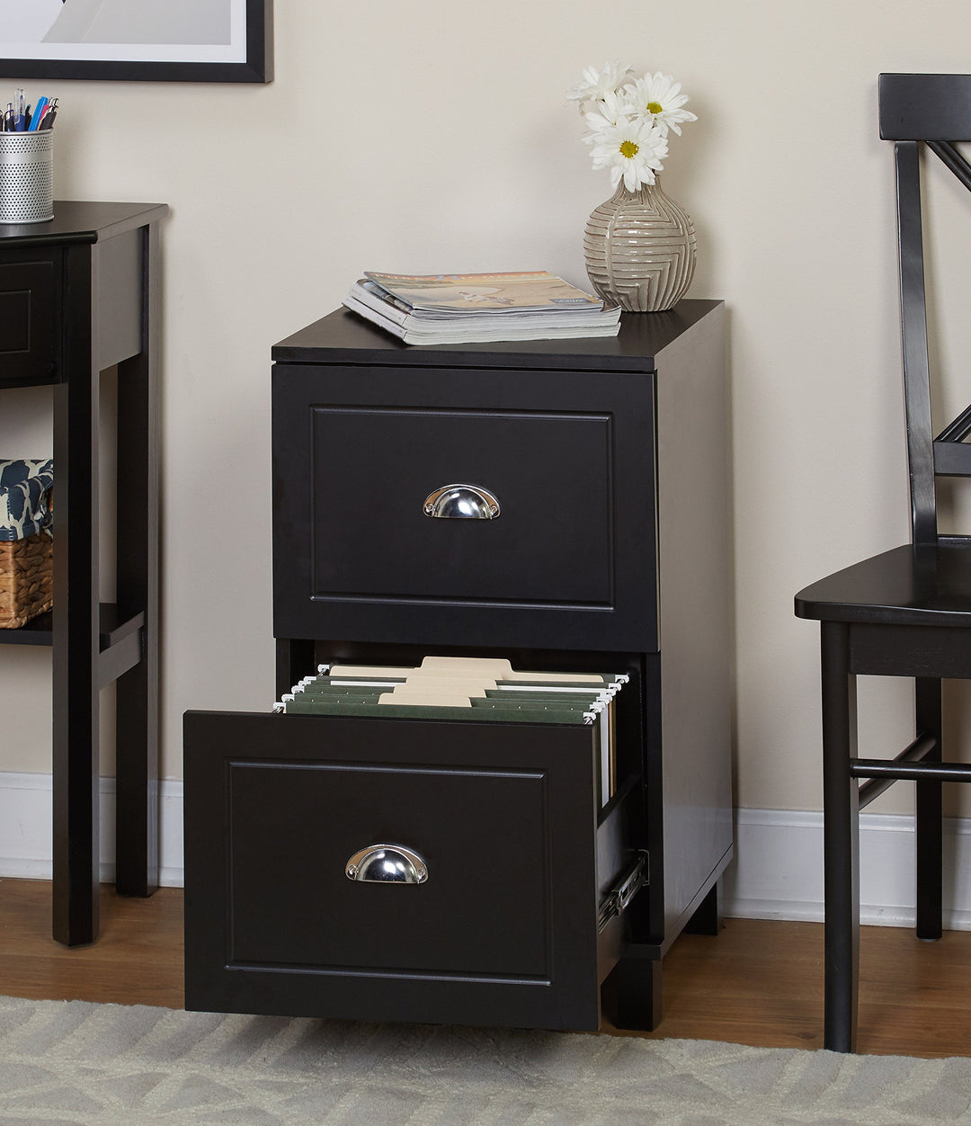 Target Marketing Systems Bradley Collection File Cabinet Modern Document Black - Diamond Home USA