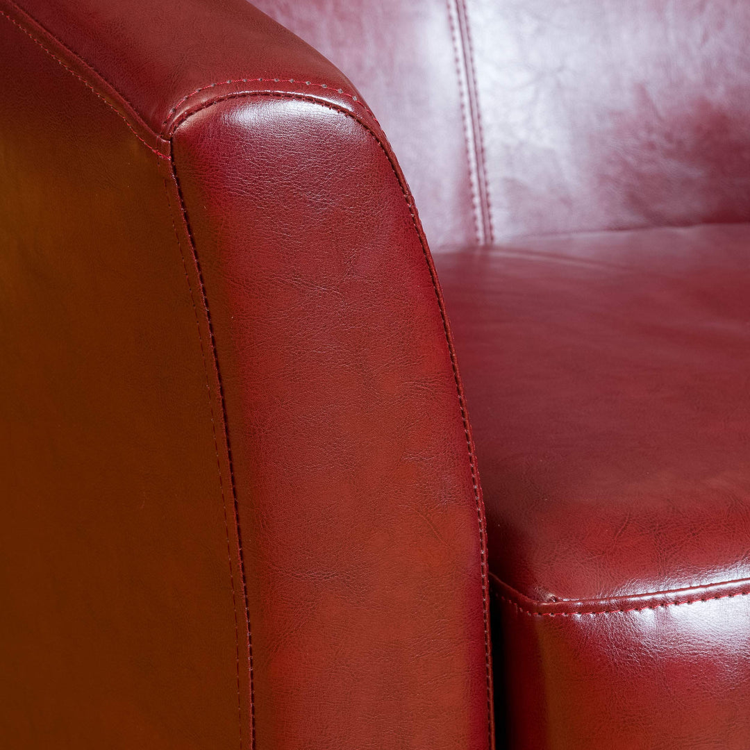 Great Deal Furniture Petaluma Oxblood Red Leather Club Chair 1/2 by 28 by - Diamond Home USA