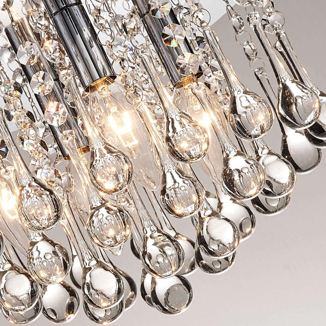 The Lighting Store Claudia 4-Light Chrome Finish Flush Mount with Clear - Diamond Home USA