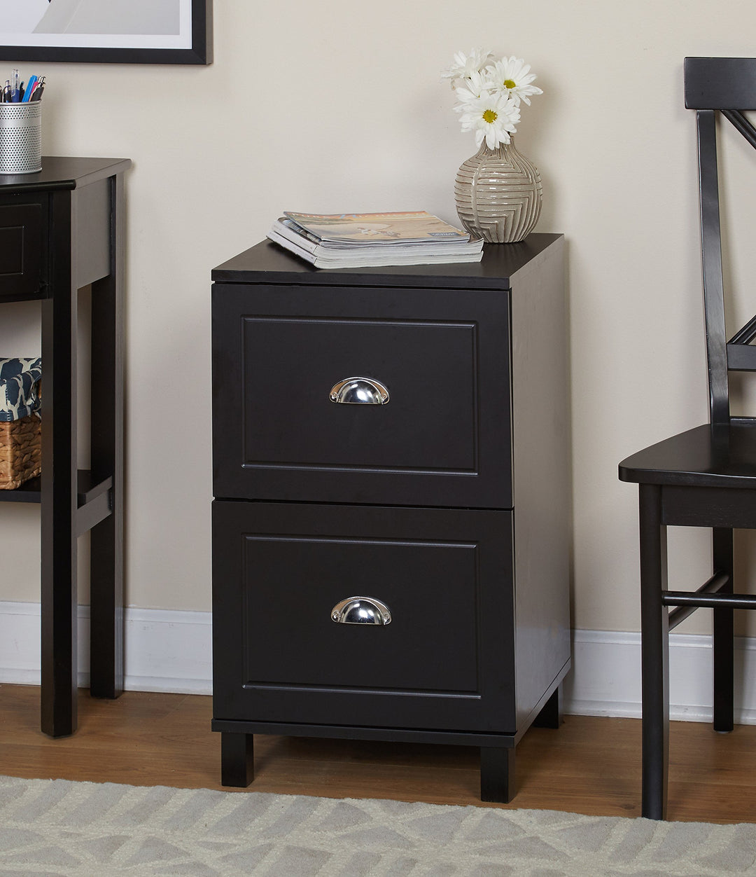 Target Marketing Systems Bradley Collection File Cabinet Modern Document Black - Diamond Home USA