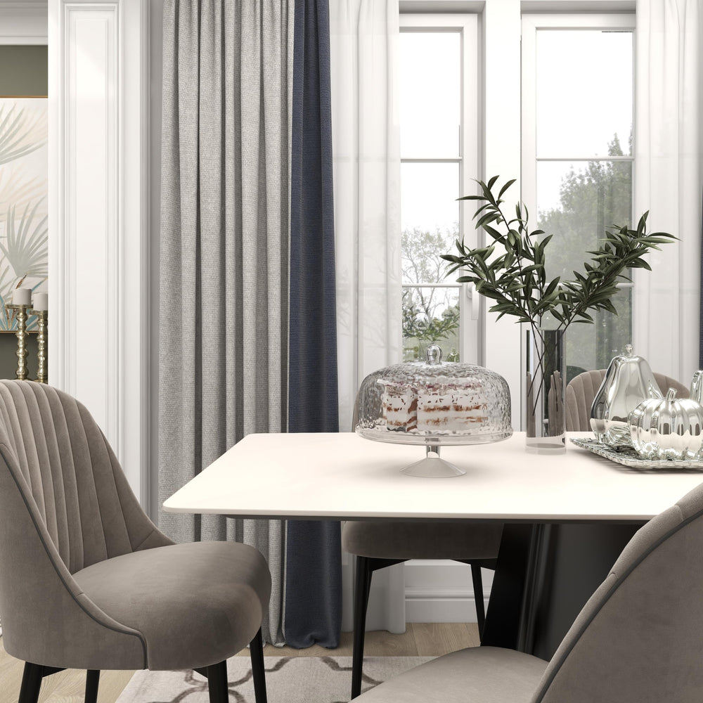 Clear Glass Cake Stand with Dome - Diamond Home USA