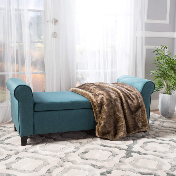 Christopher Knight Home Danbury Armed Fabric Storage Bench Dark