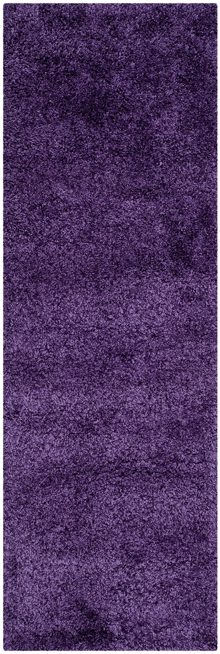 SAFAVIEH Milan Shag Collection Runner Rug - 2' x 12' Purple Solid Design - Diamond Home USA
