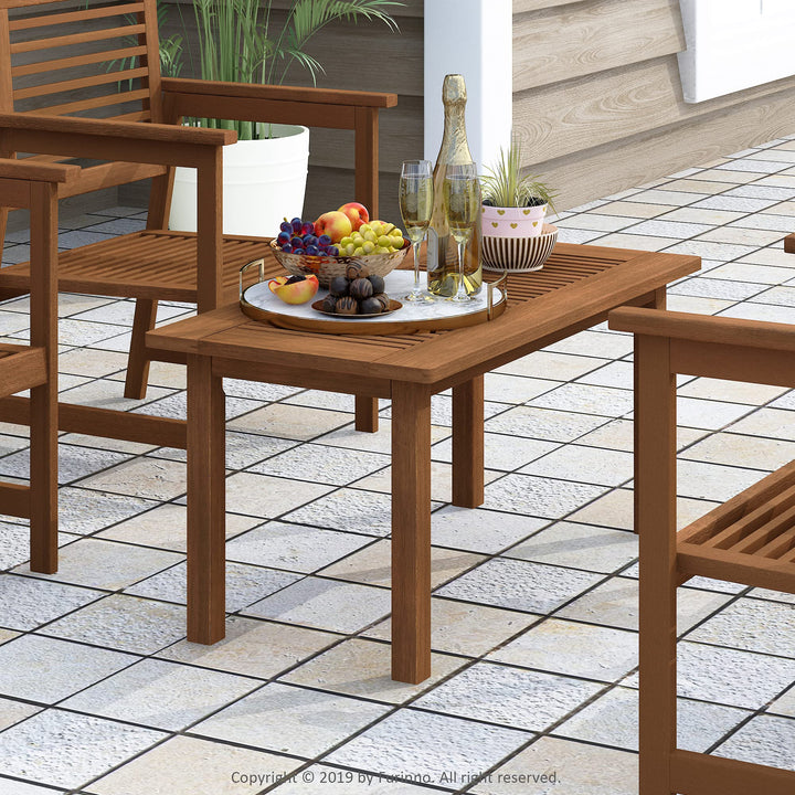 Furinno FG16504 Tioman Hardwood Patio Furniture Outdoor Coffee Table in Teak Oil - Diamond Home USA