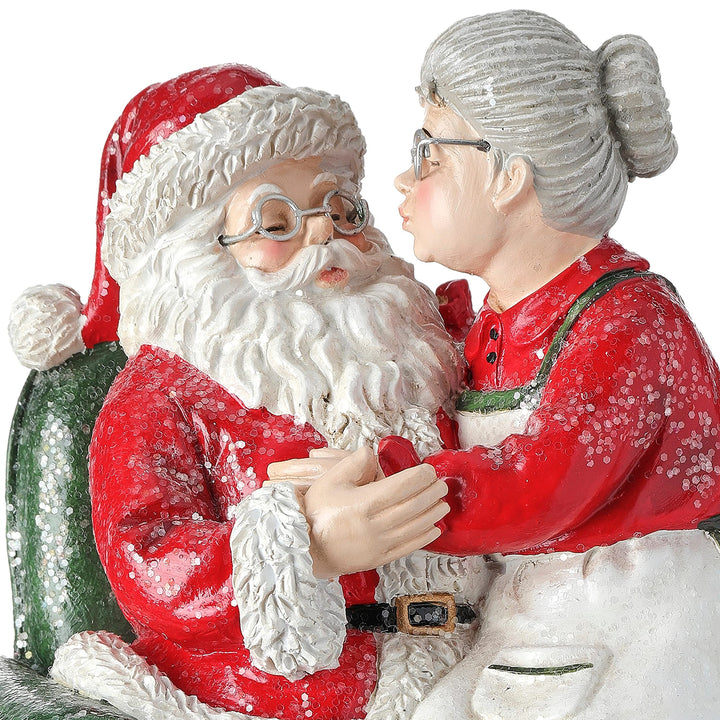 7.8" Resin Santa Mrs Claus in Chair Red - Diamond Home USA