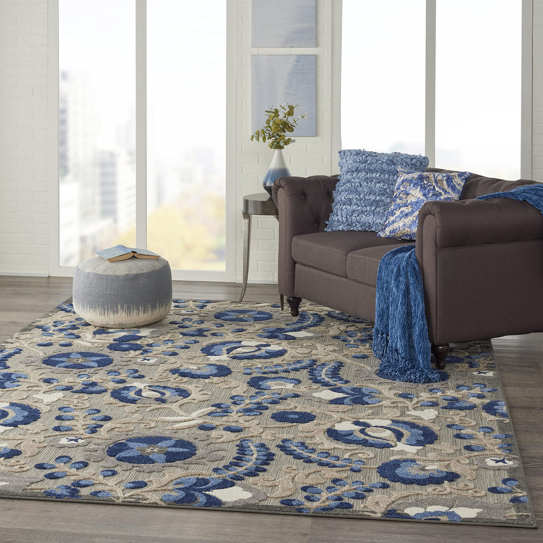 5'3 x 7'5 Indoor Outdoor Floral Color Area Rug Polypropylene