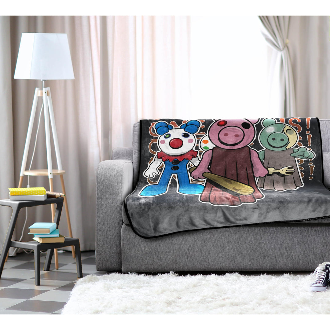 Piggy One of Us Silk Touch Throw 46x60 Black Novelty Casual Boys Licensed