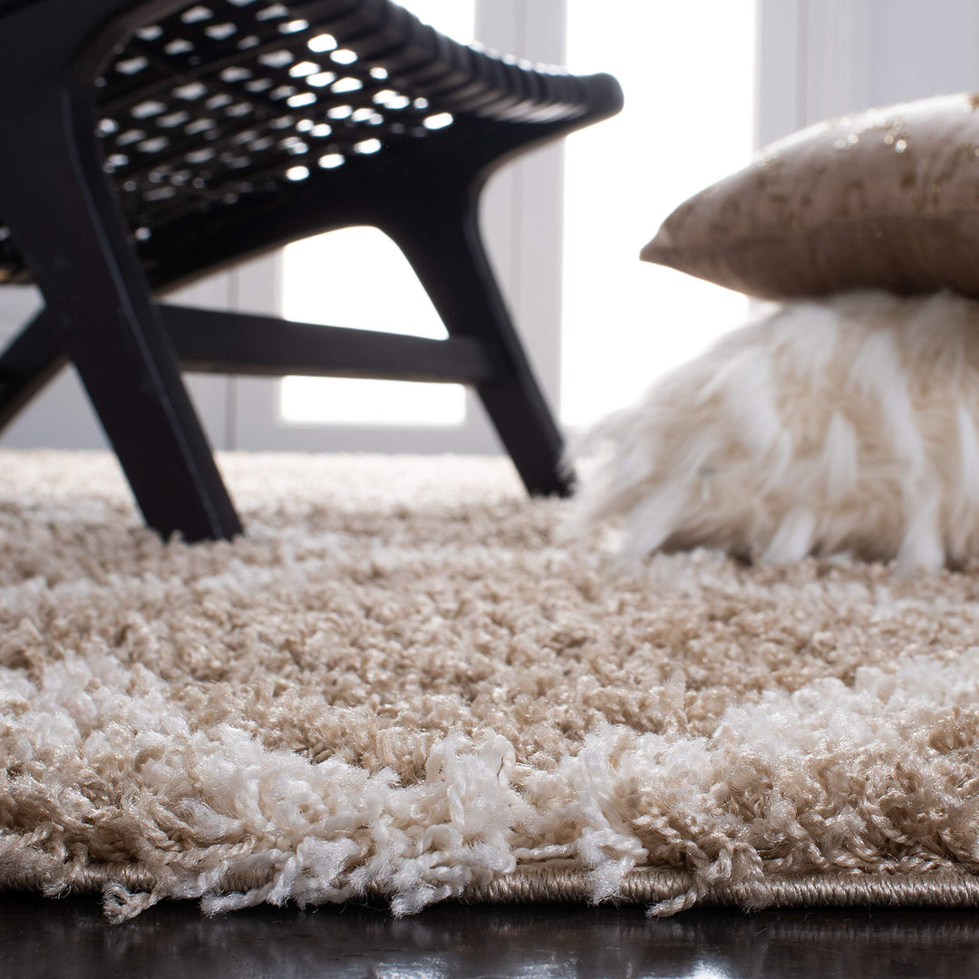 SAFAVIEH Dallas Shag Collection Accent Rug - 3' x 5' Beige & Ivory Trellis - Diamond Home USA