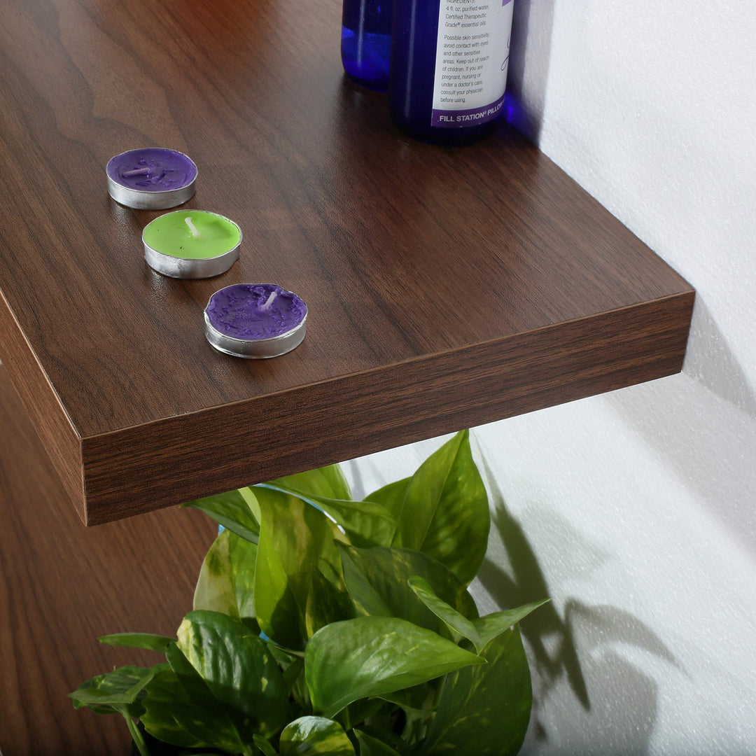 Modern and Contemporary Jd Walnut Floating Shelf 23.62 * 9.25 * 1.5 Inches Brown - Diamond Home USA