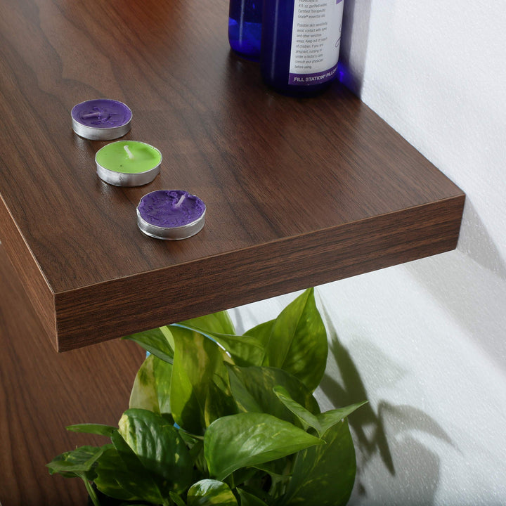 Modern and Contemporary Jd Walnut Floating Shelf 23.62 * 9.25 * 1.5 Inches Brown - Diamond Home USA