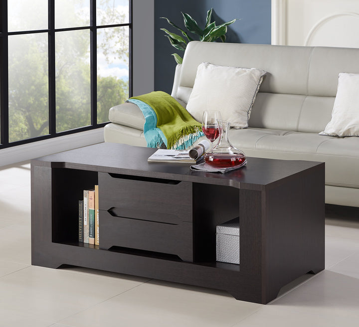 Furniture of America Schuber Contemporary Wood Coffee Table with 2-Drawer - Diamond Home USA