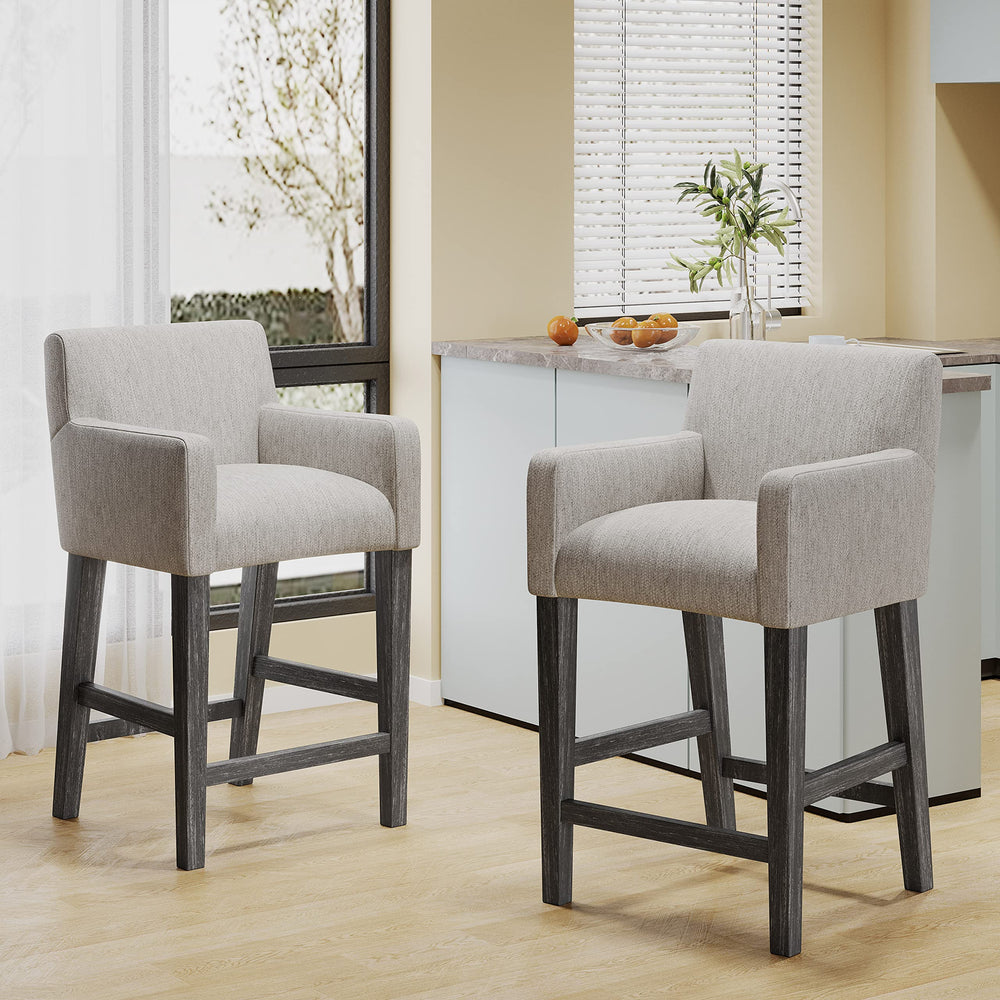 Christopher Knight Home Armga Upholstered 26 inch Counter Stools - Light - Diamond Home USA