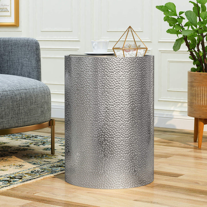 Christopher Knight Home Rache Modern Round Accent Table with Hammered Iron