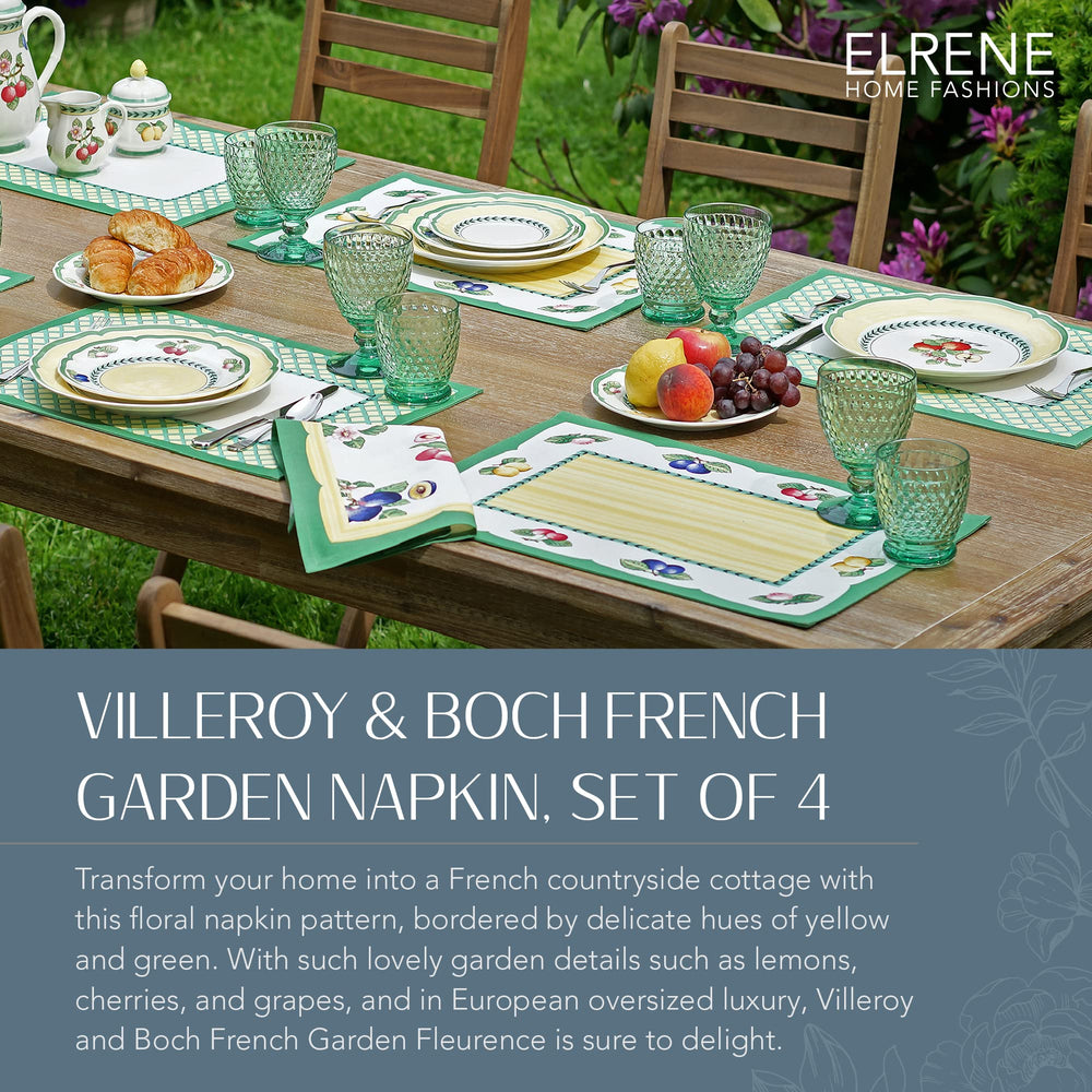 Villeroy & Boch French Garden tton Fabric Napkin (Set of 4) 21"x21" Multi 4 - Diamond Home USA