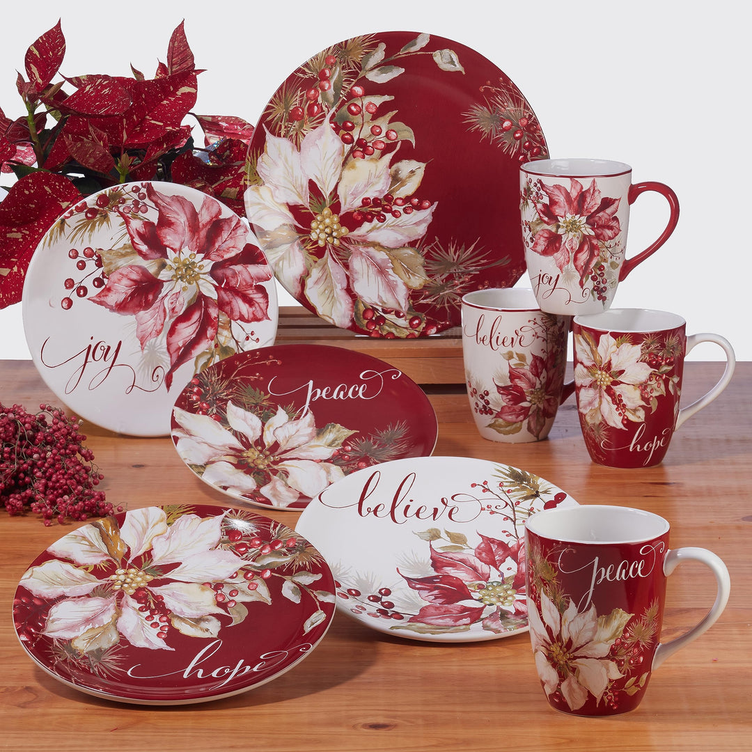 Certified International Winters Joy 16 Piece Dinnerware Set Service for 4 - Diamond Home USA