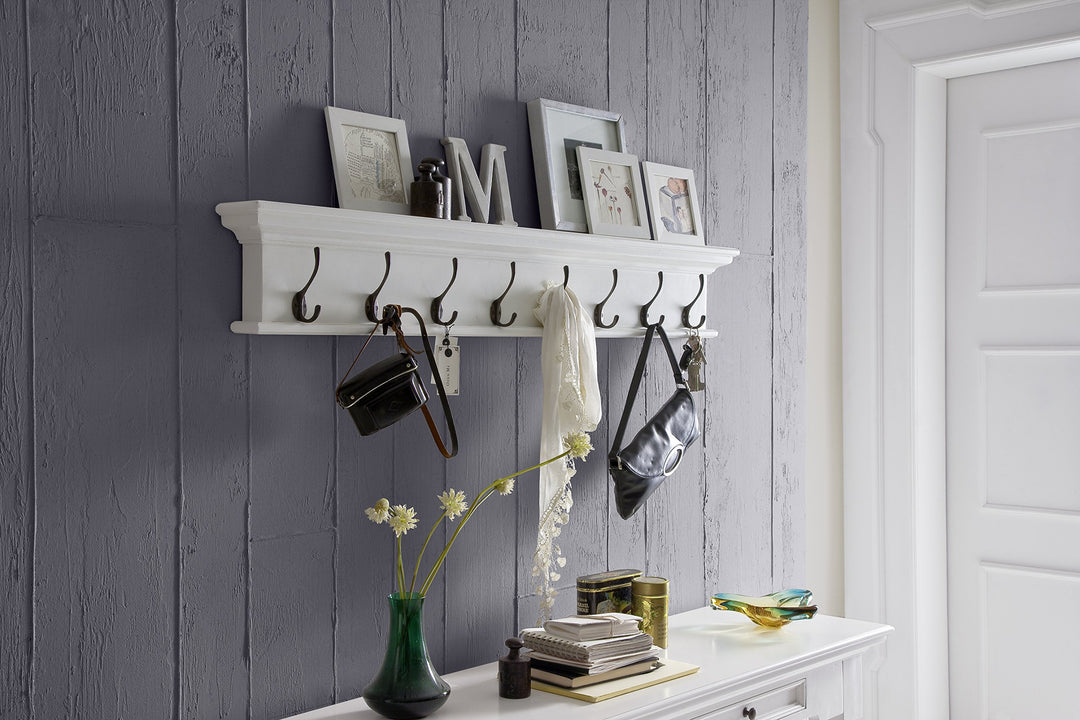 NovaSolo Halifax 8-Hook Coat Rack White
