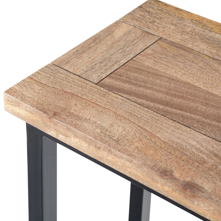 SIMPLIHOME Skyler SOLID MANGO WOOD and Metal 18 inch Wide Rectangle C Side Table