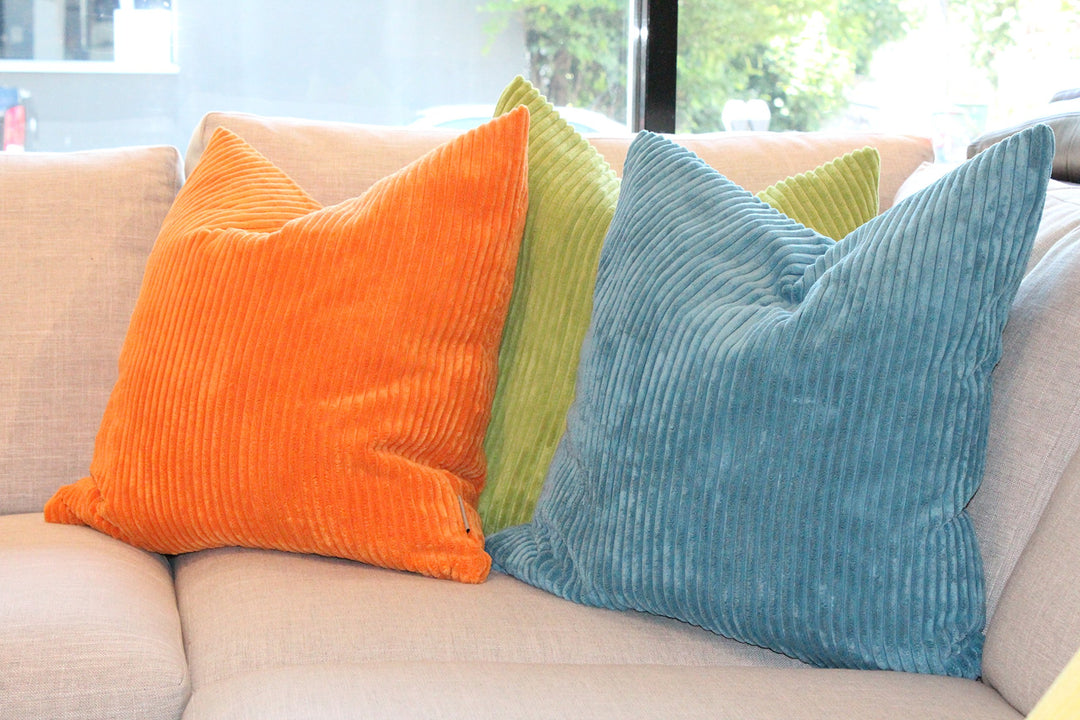 PILLOW DÉCOR Wide Wale Corduroy 22x22 Red Throw Pillow - Diamond Home USA