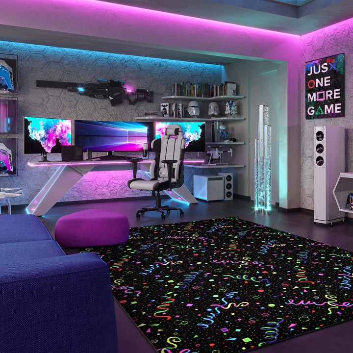 Joy Carpets Fluorescent Celebration 12' x 6' Area Rug 12' x 6' - Multi