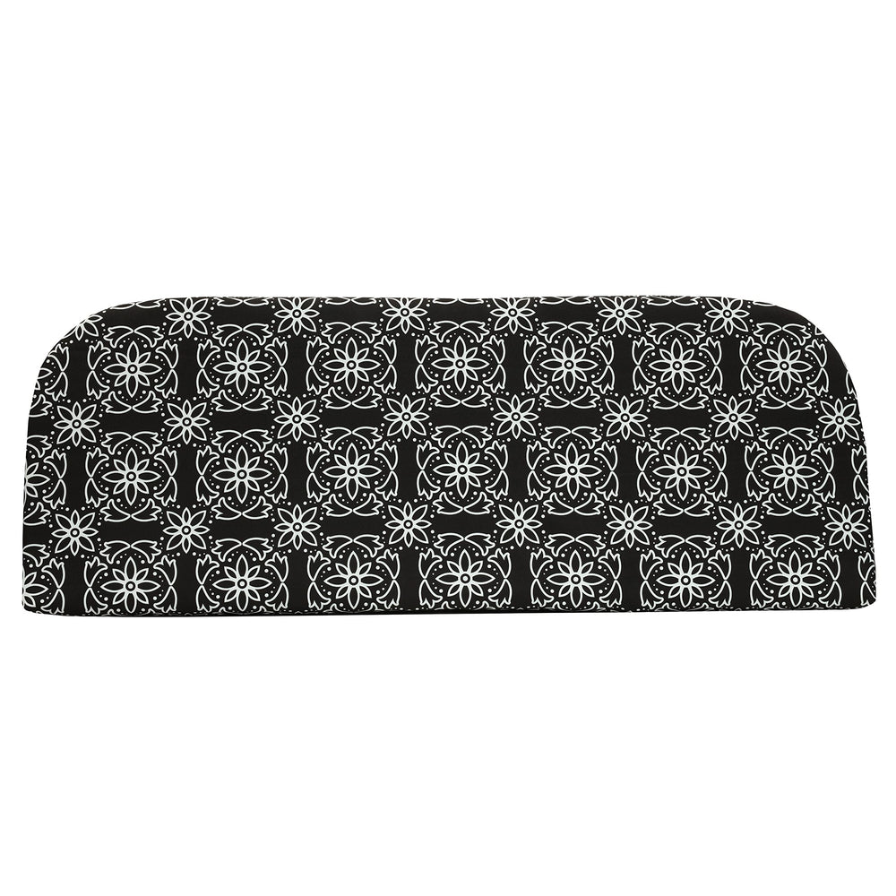Outdoor Medallion Print Bench Seat Cushion 48 X 18 in Black 48" 18" Geometric - Diamond Home USA