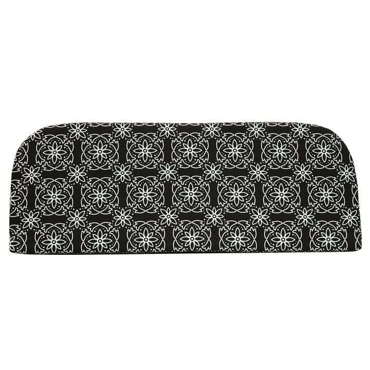 Outdoor Medallion Print Bench Seat Cushion 48 X 18 in Black 48" 18" Geometric - Diamond Home USA
