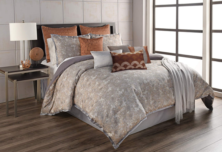 Riverbrook Home Elegant Collection Comforter Set Queen Aileen - Gray/Spice Grey/Spice - Queen