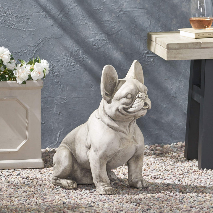Christopher Knight Home Susan Outdoor French Bulldog Garden Statue Rustic