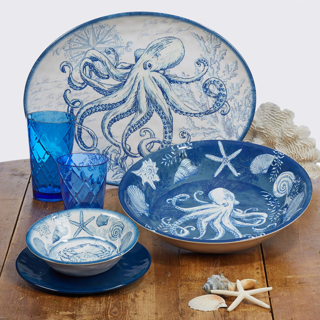 Certified International Oceanic 9" Melamine Salad/Dessert Plate Medium Set of 6 - Diamond Home USA
