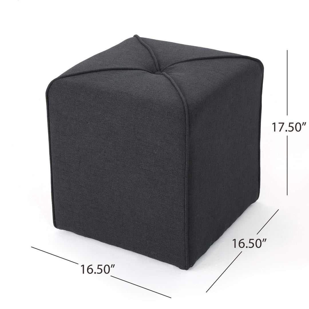 Christopher Knight Home Kenyon Fabric Square Ottoman Dark
