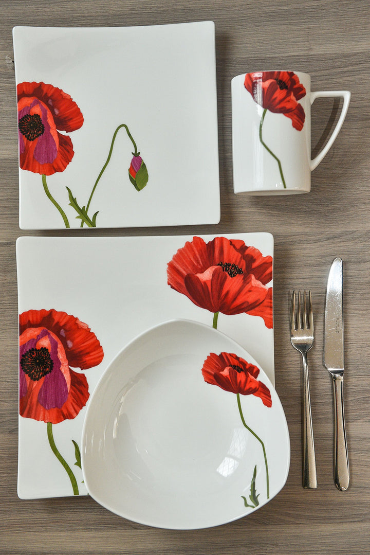 Red Vanilla Summer Sun Salad Plates Set of 4 - Diamond Home USA