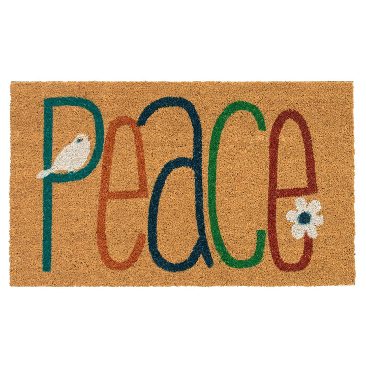 Peace Outdoor Mat L 24"x36" Novelty Rectangle Fiber All-Weather