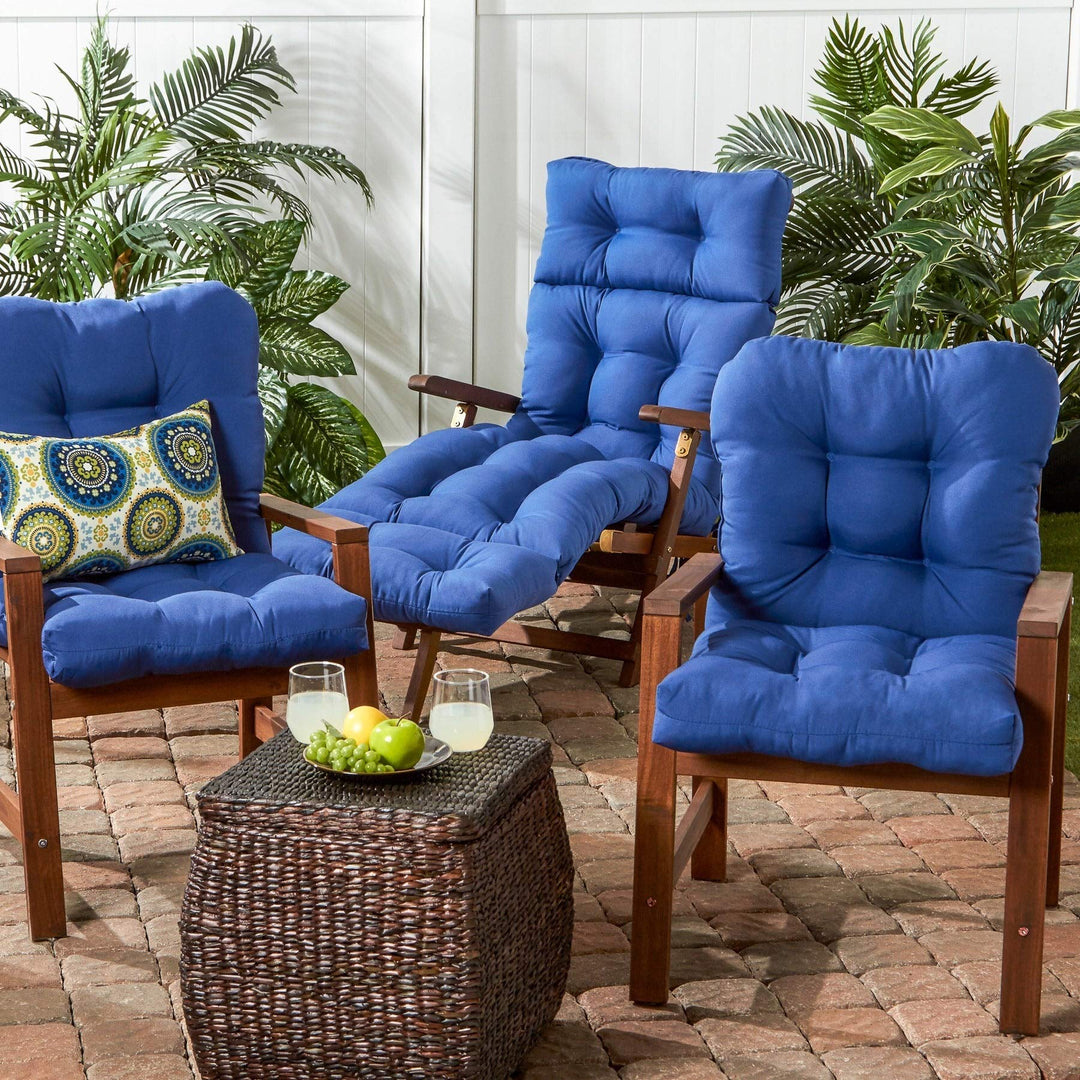 Driftwood Outdoor Marine Blue Seat/Back Chair Cushion Solid Modern - Diamond Home USA