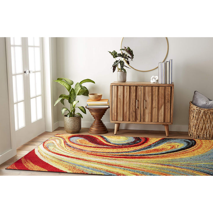 Home Dynamix Adja Modern Area Rug Splash (9'2" x 12'5") 9'2"x12'5" - Red/Blue - Diamond Home USA