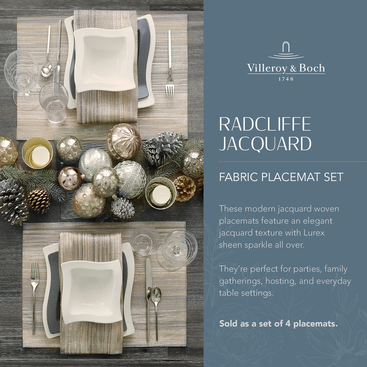 Villeroy & Boch Radcliffe Jacquard Woven Placemats 14 Inches x 20 Inches Set - Diamond Home USA